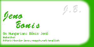 jeno bonis business card
